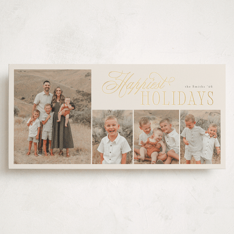 "Joyful" - Holiday Cards in Sand by Christy Hy Lee - Front