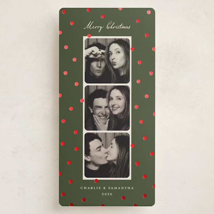 "Merry Dots" - Holiday Cards in Olive by Kercia Jane - Front