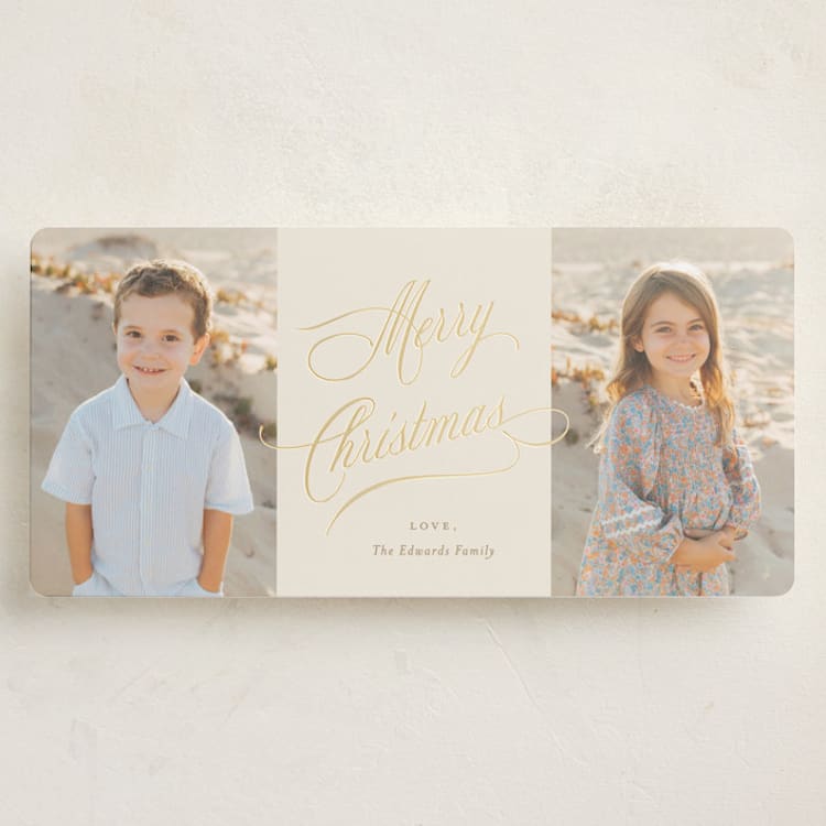 "Center Aisle" - Holiday Cards in Straw by Carolyn MacLaren - Front