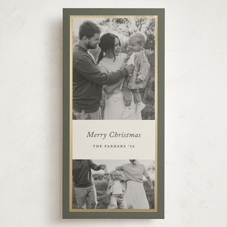 "Classic Border" - Holiday Cards in Pine by Brianne Larsen - Front
