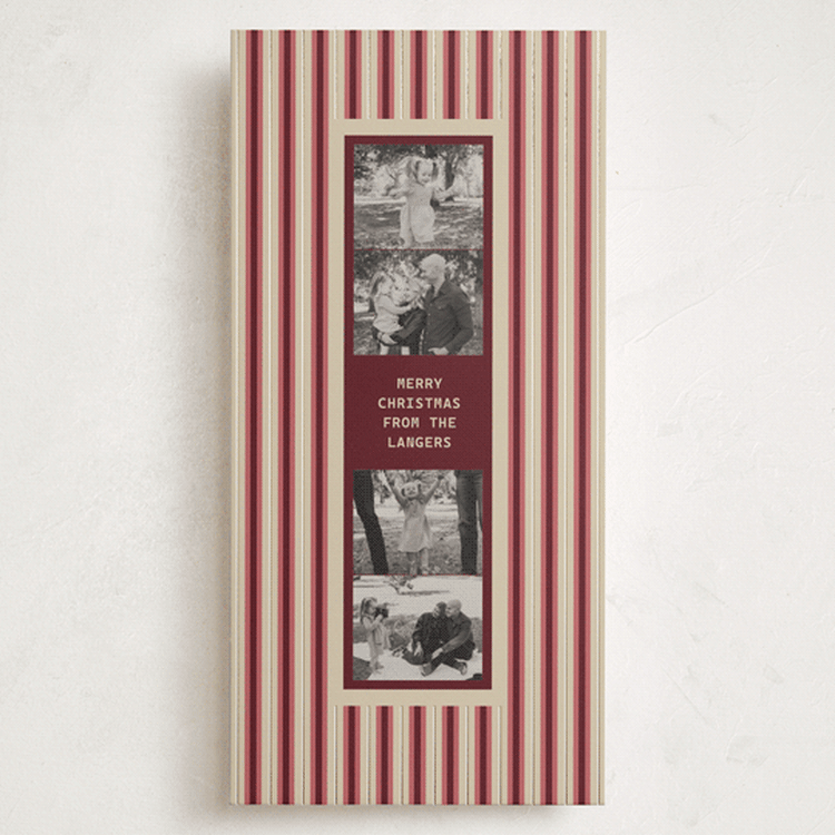 "Strip Stripe" - Holiday Cards in Wine by Inkblot Design - Front