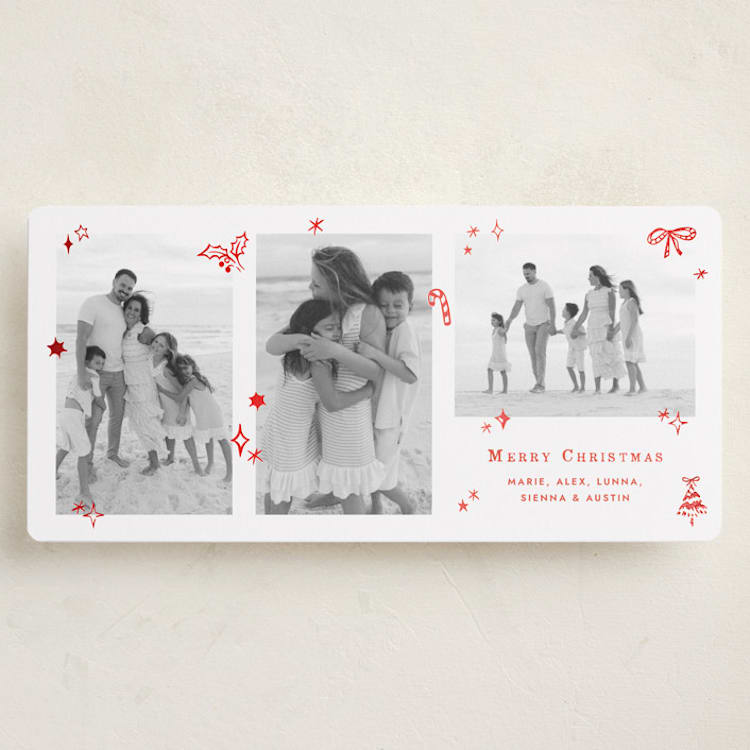 "Dainty Icons" - Holiday Cards in Poinsettia by Pati Cascino - Front
