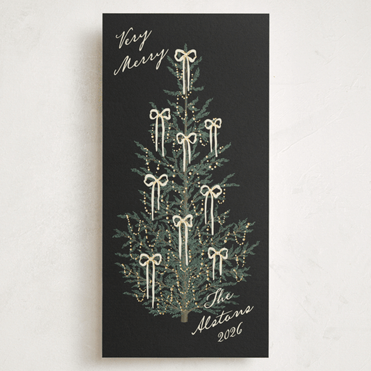 "Tall Tree" - Holiday Cards in Midnight by Leah Bisch - Front