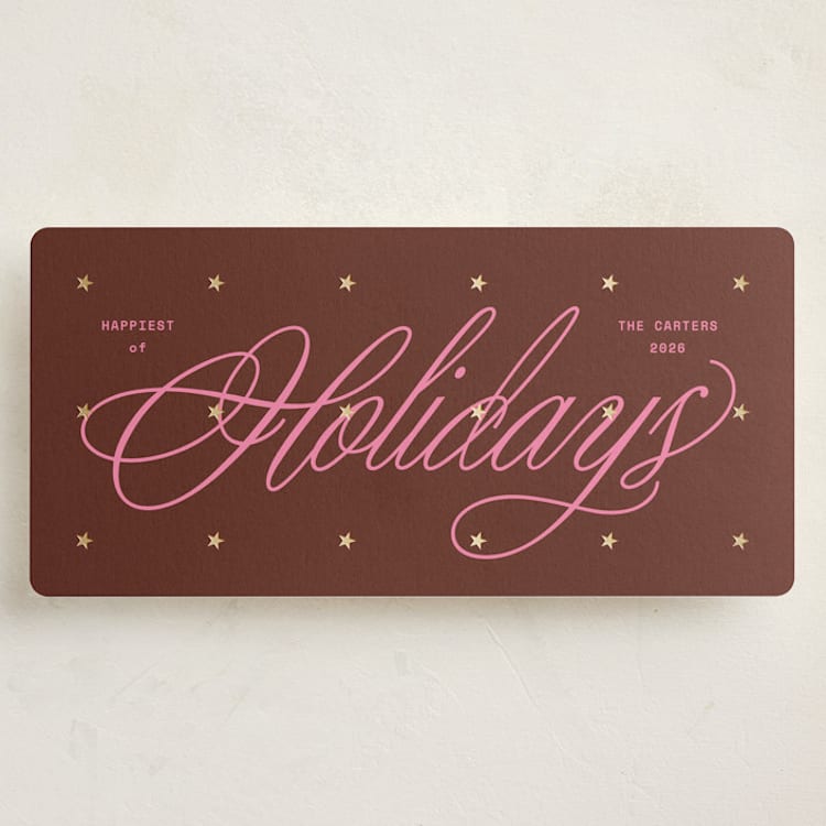 "Star statement" - Holiday Cards in Wine by Inkblot Design - Front