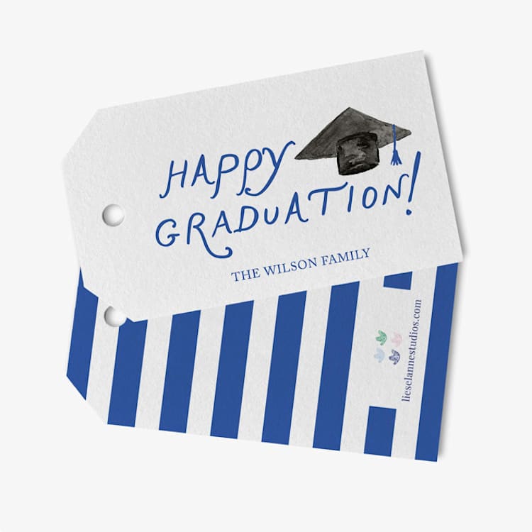 "Custom Happy Graduation Gift Tags (set of 24)" - Holiday Gift Wrap Embellishments in multicolorassorted-colors by Liesel Anne