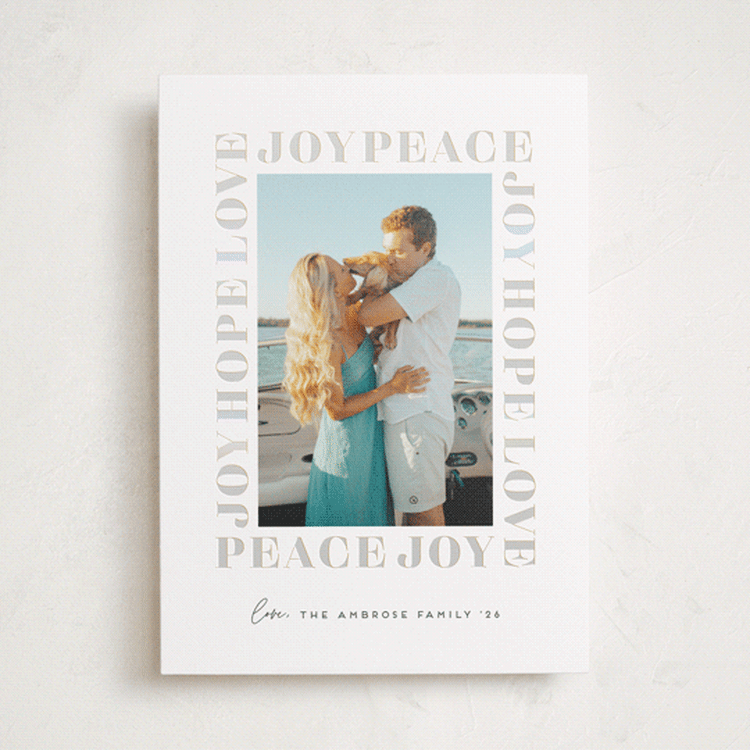 "Subtle Surround" - Holiday Cards in Snowball by Erica Krystek - Front