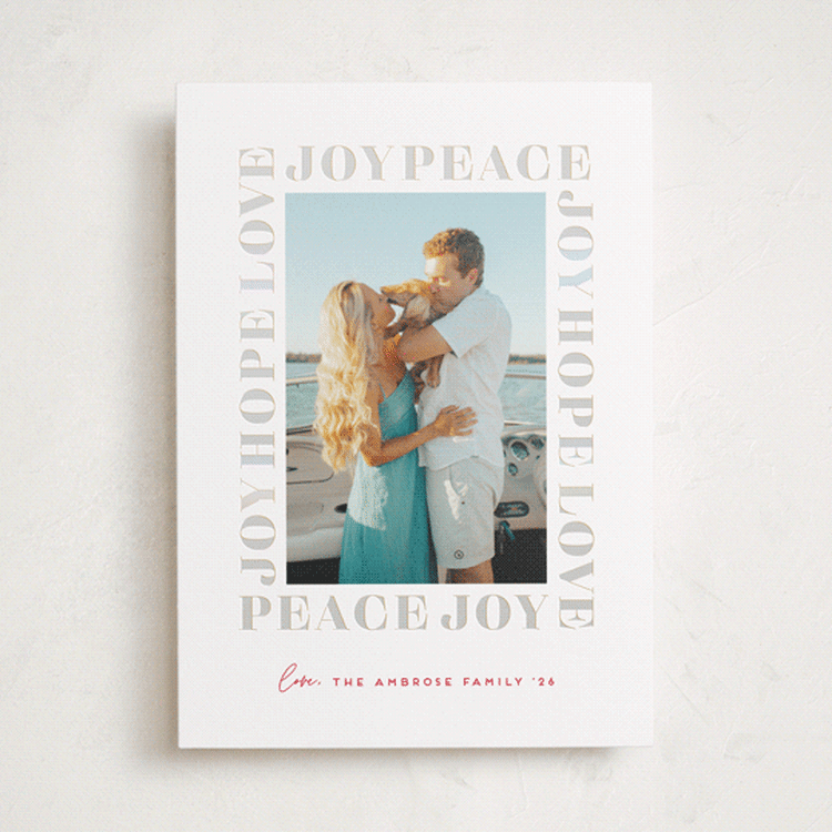 "Subtle Surround" - Holiday Cards in Pomegrenate by Erica Krystek - Front