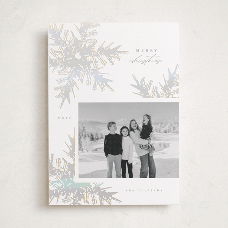 "Falling Snow" - Holiday Cards in Snowball by Angela Garrick - Front