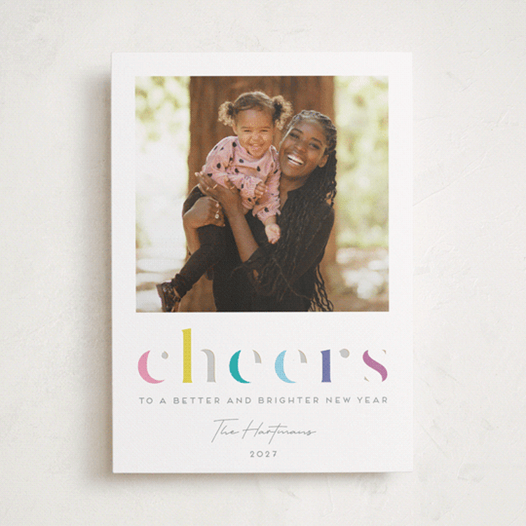 "Deconstructed Cheers" - Holiday Cards in Funfetti by Lisa McLean - Front