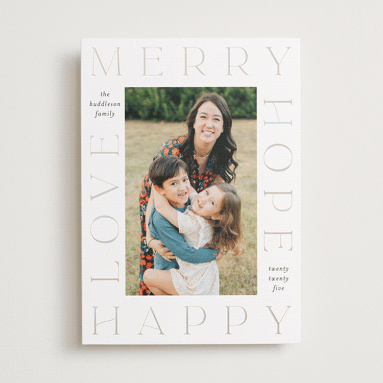 "Framed In Love" - Holiday Cards in Snow by Lehan Veenker - Front