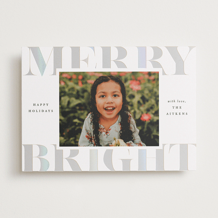 "Merry & Bright Holiday" - Holiday Cards in Snow by Brooke Chandler - Front