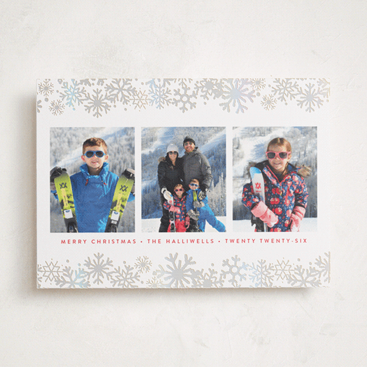"Snow Flurry" - Holiday Cards in Holly Berry by Susan Asbill - Front