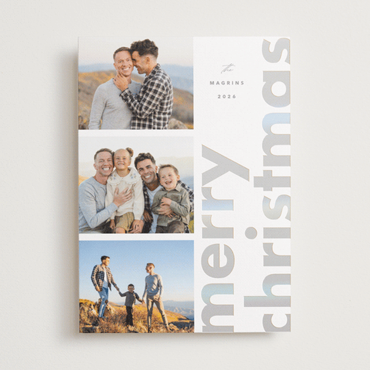 "Glossed Over" - Holiday Cards in Dove by Up Up Creative - Front