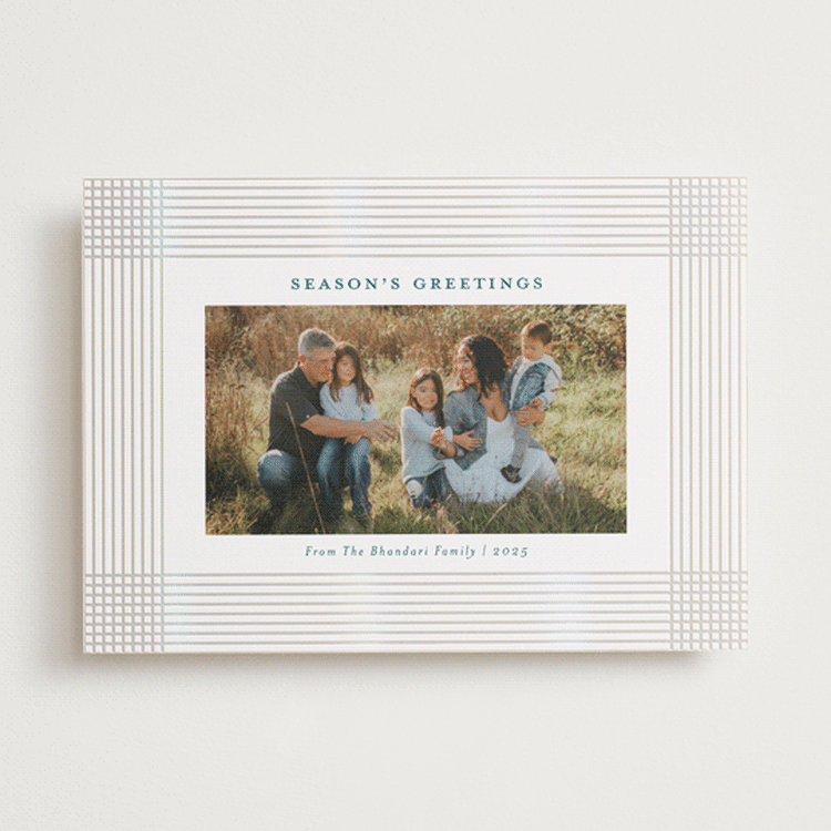 "Holiday Ribbon" - Holiday Cards in Juniper by Meggy Masters - Front