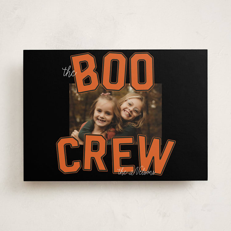 "Varsity Boo Crew" - Halloween Cards in Pumpkin by Baumbirdy - Front