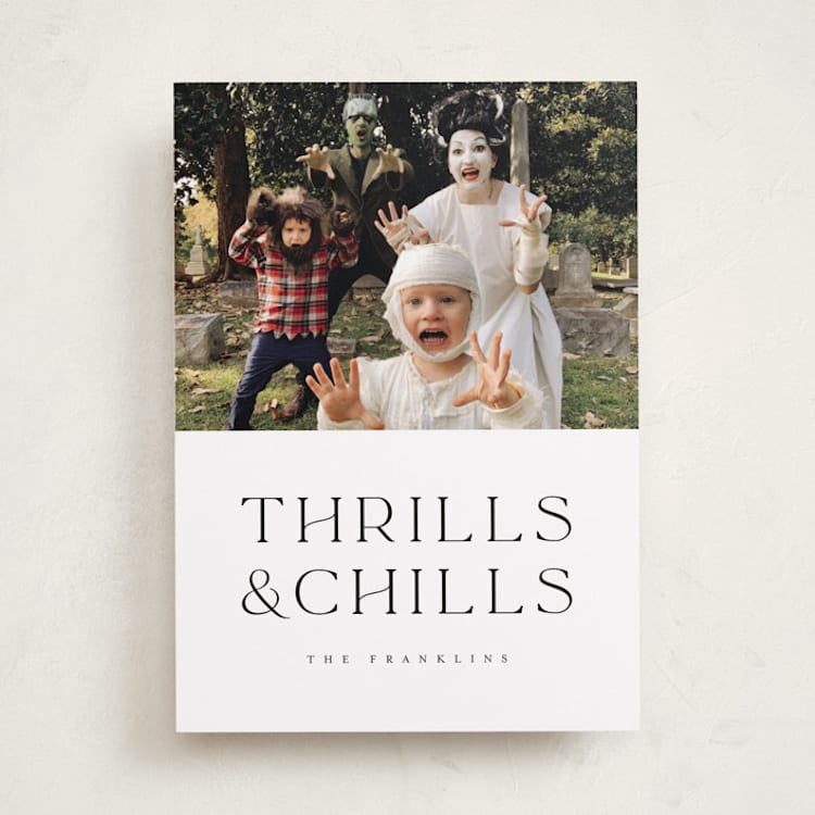 "Thrills and chills" - Halloween Cards in Ghost by Angela Garrick - Front
