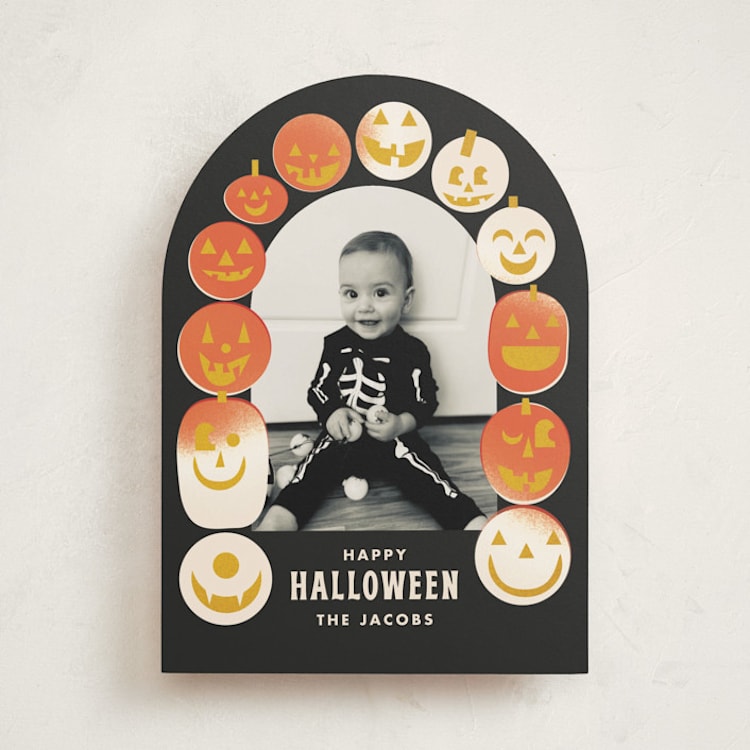 "Pumpkin Arch" - Halloween Cards in Storm by Baumbirdy - Front