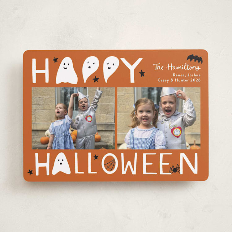 "happy halloween ghosted" - Halloween Cards in Pumpkin by Becky Nimoy - Front