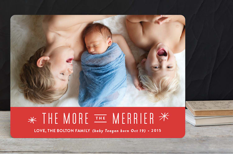 "The More, the Merrier" - Holiday Cards in Candy Cane by Carolyn MacLaren - Front