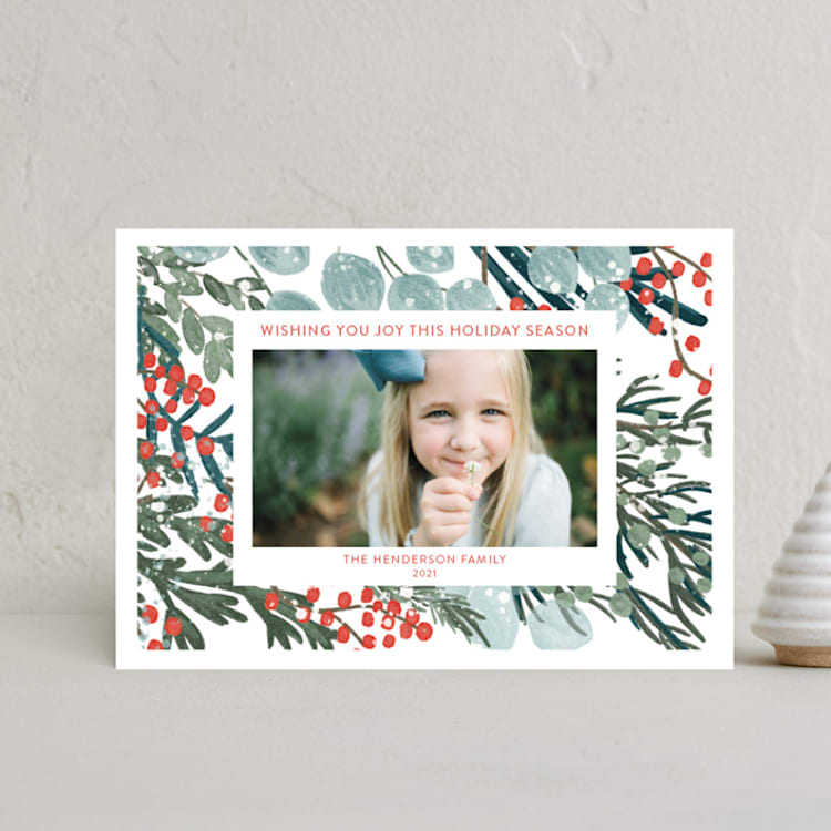 "Vintage Winterberry" - Holiday Cards in Gumdrop by Angel Walker - Front