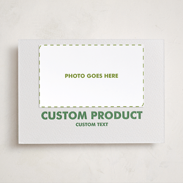 "Portrait Custom" - Letterpress Holiday Photo Mount Cards in Graphite by Minted Custom - Front