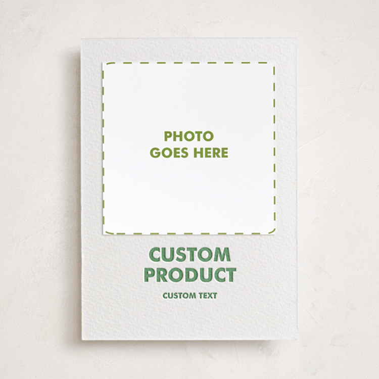 "Portrait Custom" - Letterpress Holiday Photo Mount Cards in Graphite by Minted Custom - Front