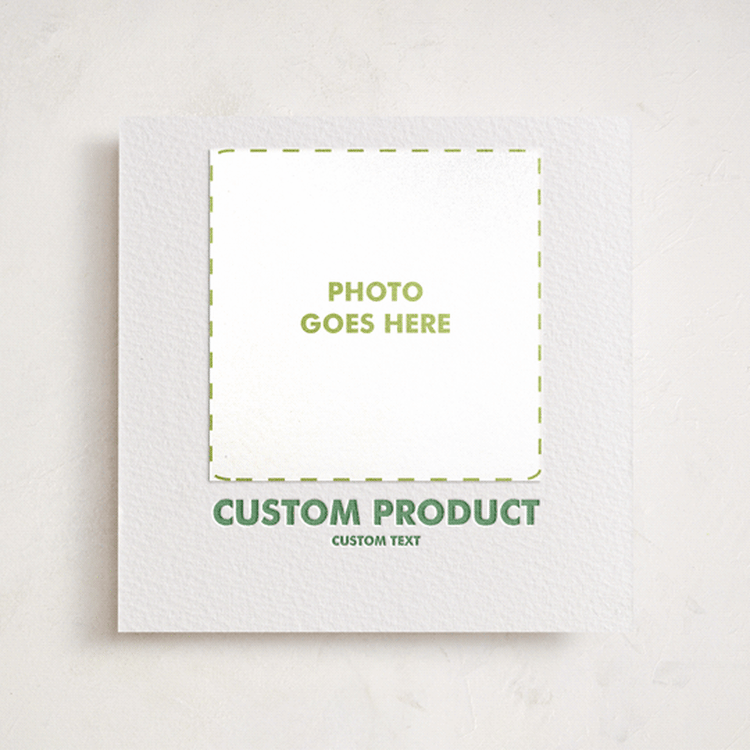 "Portrait Custom" - Letterpress Holiday Photo Mount Cards in Graphite by Minted Custom - Front