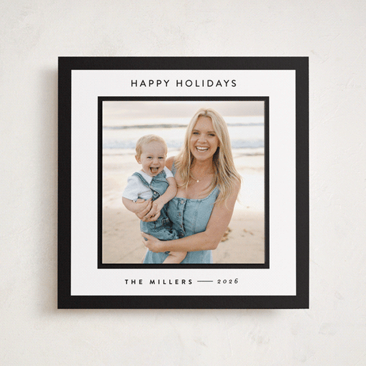 "square" - Holiday Photo Mount Cards in Charcoal by JoAnn Jinks - Front