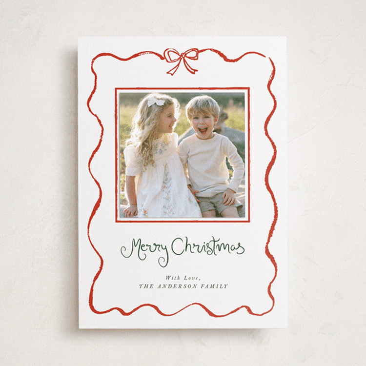 "quirky fun" - Holiday Photo Mount Cards in Candy Cane by Cass Loh - Front