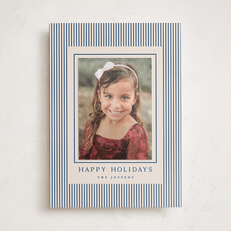 "The Prep" - Holiday Photo Mount Cards in Navy by Kristie Kern - Front