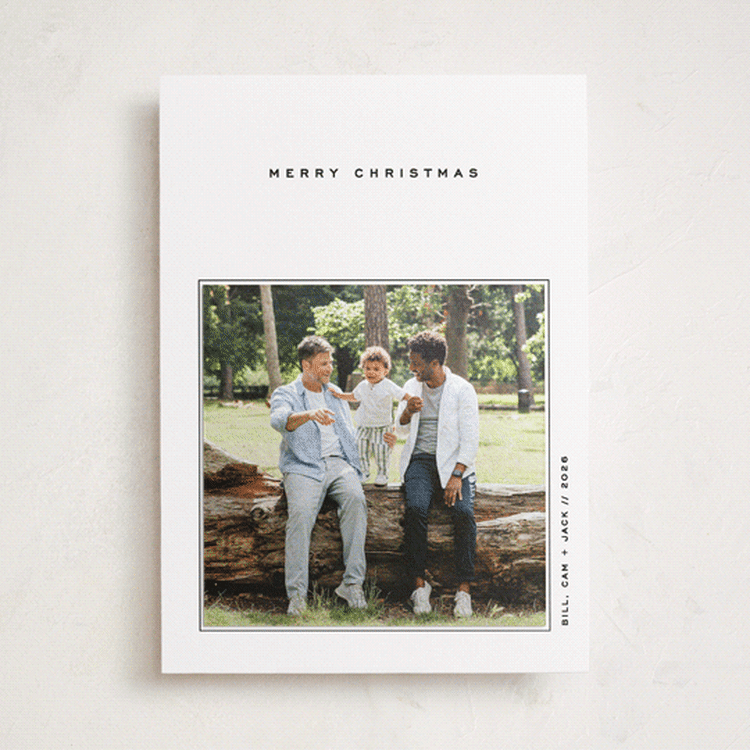 "Haute Holidays" - Holiday Photo Mount Cards in Tuxedo by Lottie Aldarwish - Front