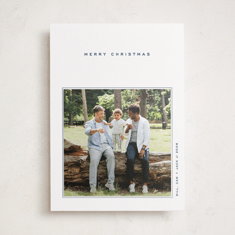 "Haute Holidays" - Holiday Photo Mount Cards in Midnight by Lottie Aldarwish - Front
