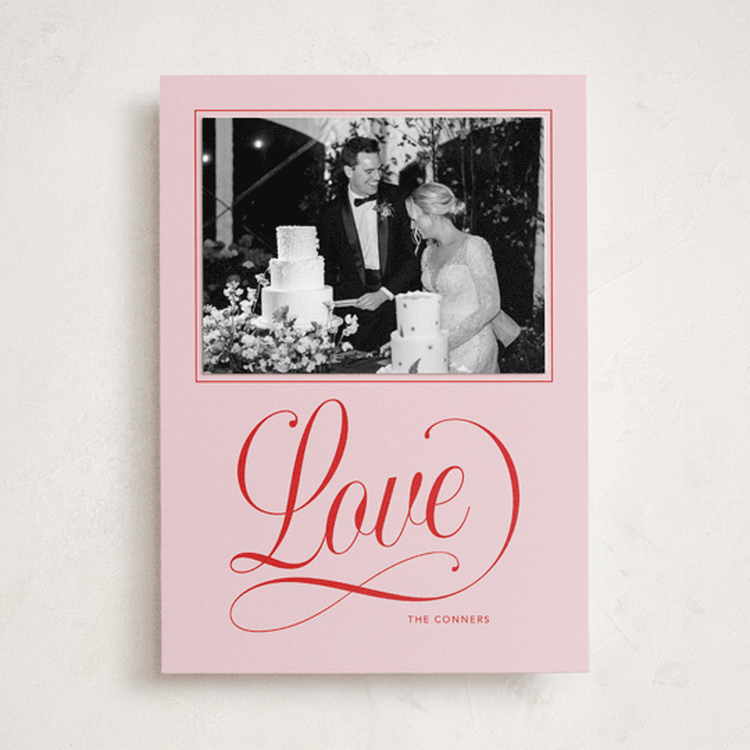 "Joyful Beauty" - Holiday Photo Mount Cards in Blush by Stacey Day - Front