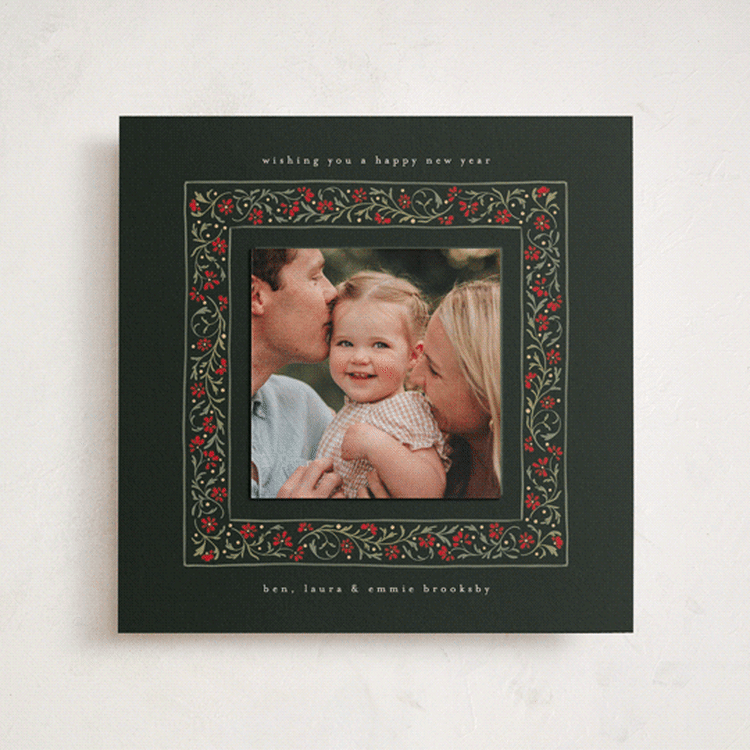 "Fairytale Border" - Holiday Photo Mount Cards in Wreath by Erin L. Wilson - Front