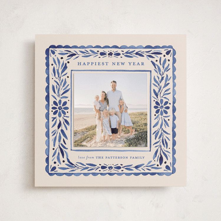 "Puebla" - Holiday Photo Mount Cards in Ocean by Meagan Christensen - Front
