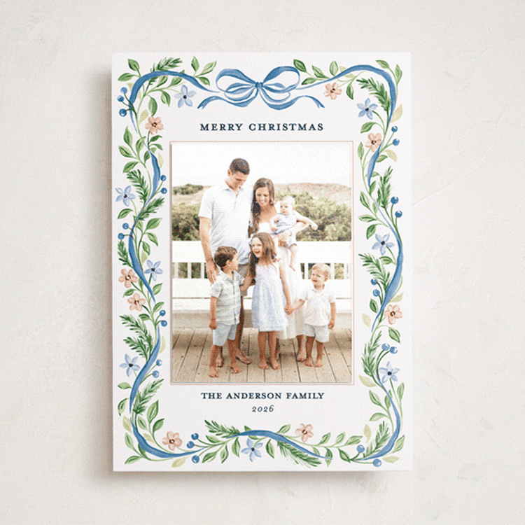 "Bella" - Holiday Photo Mount Cards in Juniper Berry by Sarah Knight - Front
