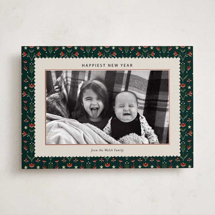 "Christmas Tapestry" - Holiday Photo Mount Cards in Forest by Ani Somi - Front