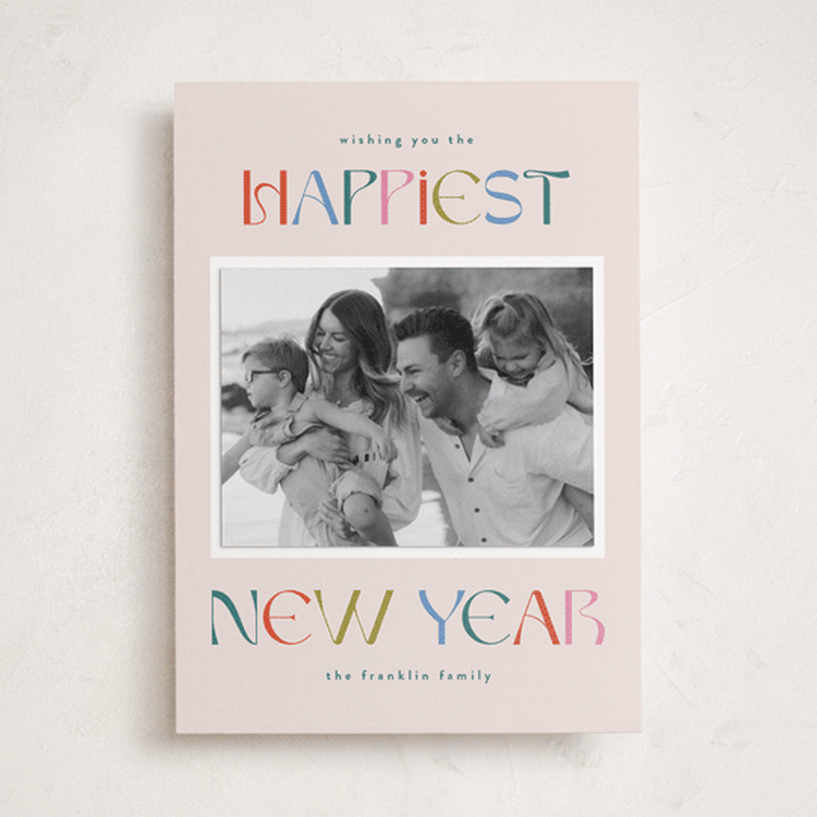 "Jolliest" - Holiday Photo Mount Cards in Gumdrop by Paper Raven Co. - Front