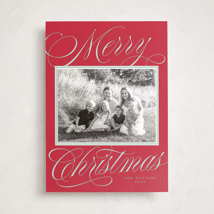 "Sugarplum" - Holiday Photo Mount Cards in Scarlet by Alston Foster - Front