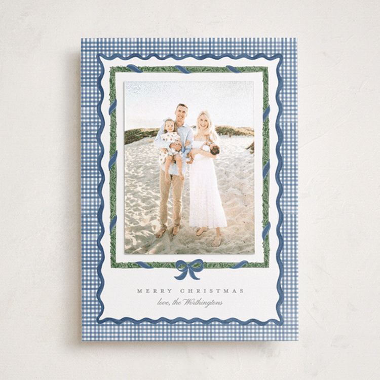 "Christmas maximalism" - Holiday Photo Mount Cards in Blue Jay by Creo Study - Front