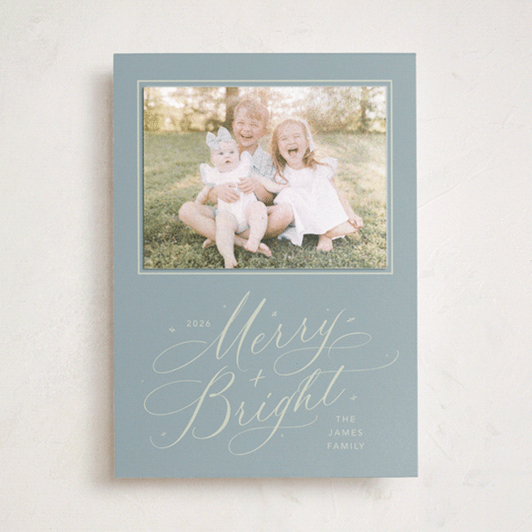 "Bright Laughter" - Holiday Photo Mount Cards in Sour Dough by Erin Hodges - Front