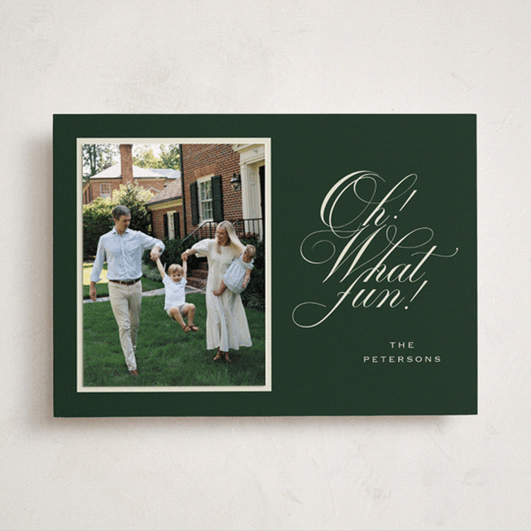 "Family Traditions" - Holiday Photo Mount Cards in Forest by Erin Hodges - Front