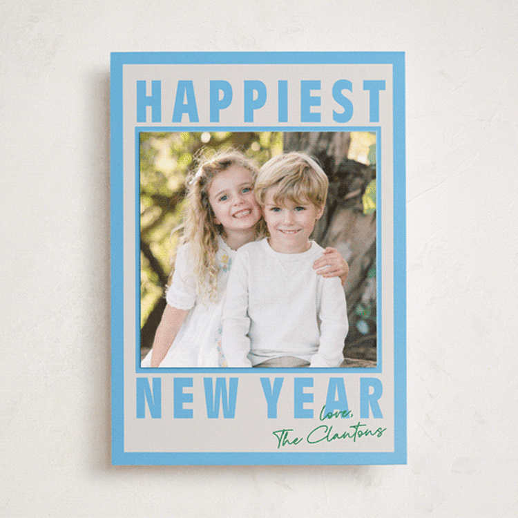 "Wordy Waze" - Holiday Photo Mount Cards in Glacier by Kaydi Bishop - Front