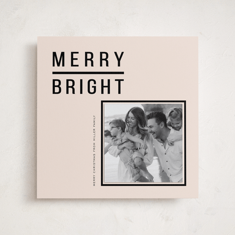 "Modern & Merry" - Holiday Photo Mount Cards in Ink by Joyce Pinheiro - Front