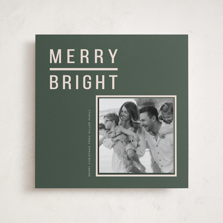 "Modern & Merry" - Holiday Photo Mount Cards in Forest by Joyce Pinheiro - Front