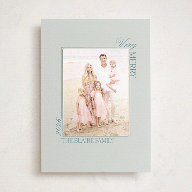 "Delicate Frame" - Holiday Photo Mount Cards in Ice by Baumbirdy - Front