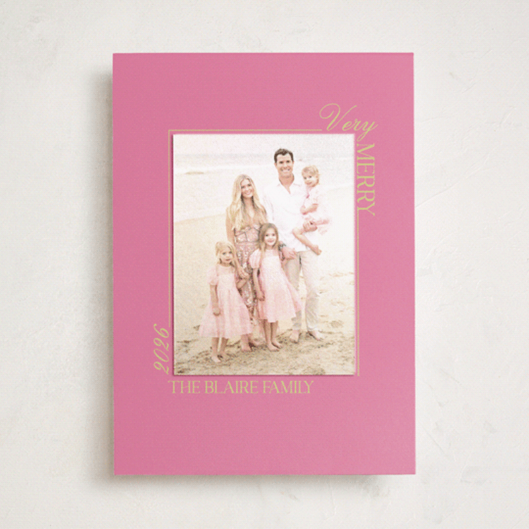 "Delicate Frame" - Holiday Photo Mount Cards in Candy by Baumbirdy - Front
