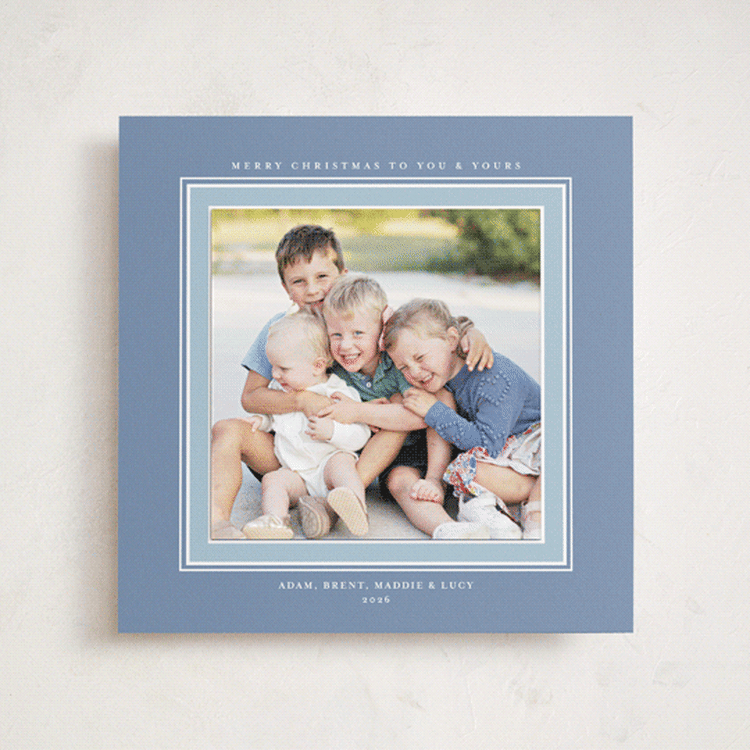 "Colorful Wishes" - Holiday Photo Mount Cards in Frost by Alston Foster - Front