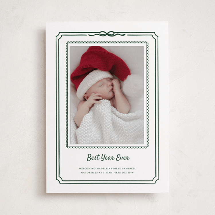 "Little Christmas Gift" - Holiday Photo Mount Cards in Pine by Jenna Holcomb - Front