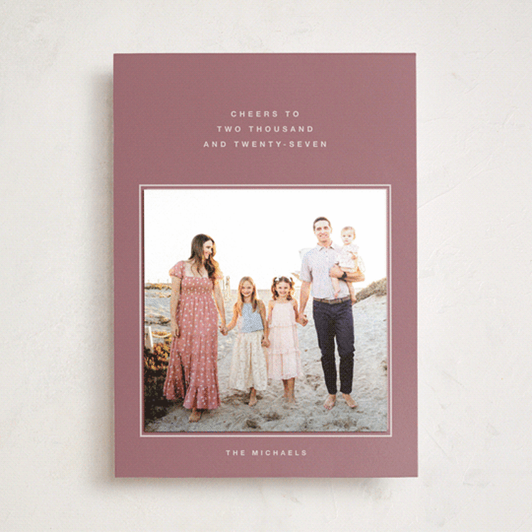 "Essential" - Holiday Photo Mount Cards in Winter Rose by Dani Lugato - Front